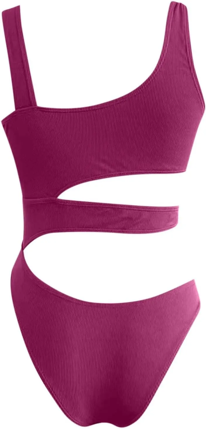 PTOLOCIF Women One Piece Swimsuits Ruched Tummy Control Square Neck Bathing Suits Full Coverage Swim Suits Sexy Swimwear