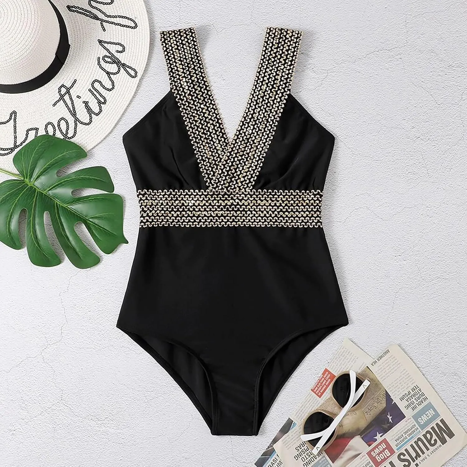 PTOLOCIF Womens One Piece Swimsuits Strapless Bandeau Bathing Suits Retro Bathing Suit Full Coverage Slimming Swimwear