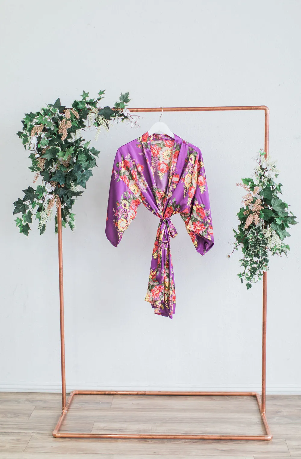 Purple Floral Bridesmaid Robe