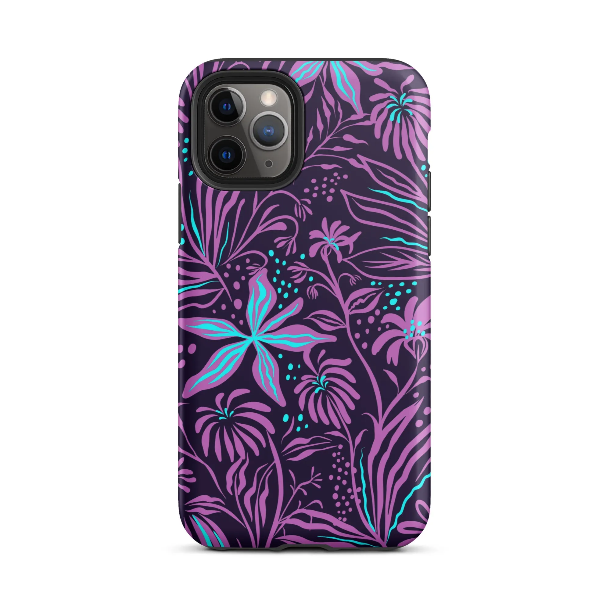 Purple Floral Design Tough iPhone case, Ocean Flowers Phone Case