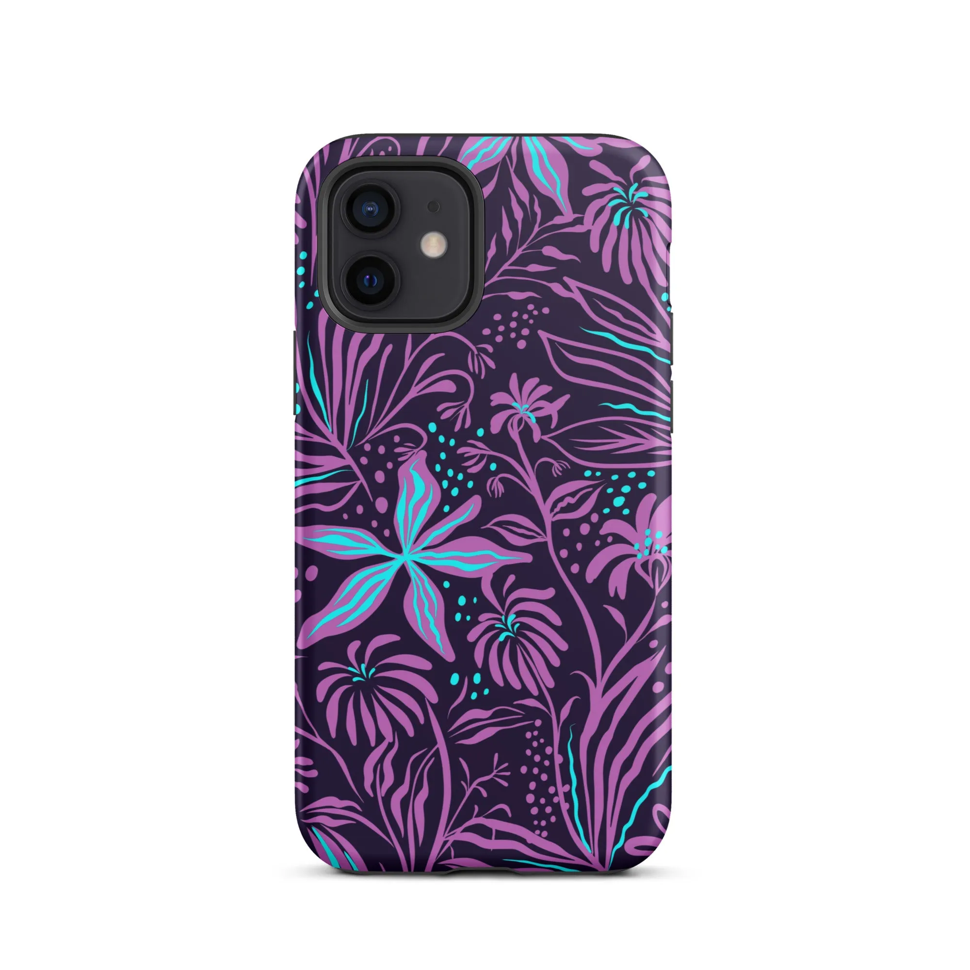 Purple Floral Design Tough iPhone case, Ocean Flowers Phone Case
