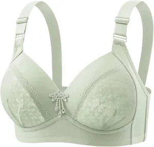 Push Up Bras for Women Lace Padded Full Coverage High Support Bralette No Underwire Comfy Anti Sagging Bra for Everyday