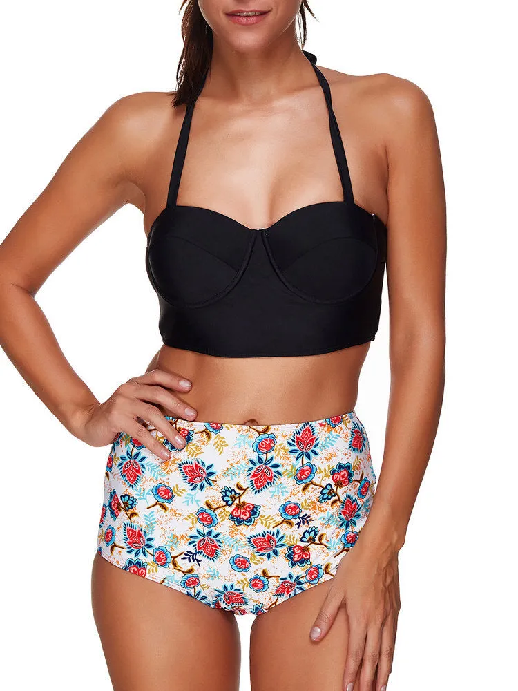Push Up Halter High Waist Tankinis