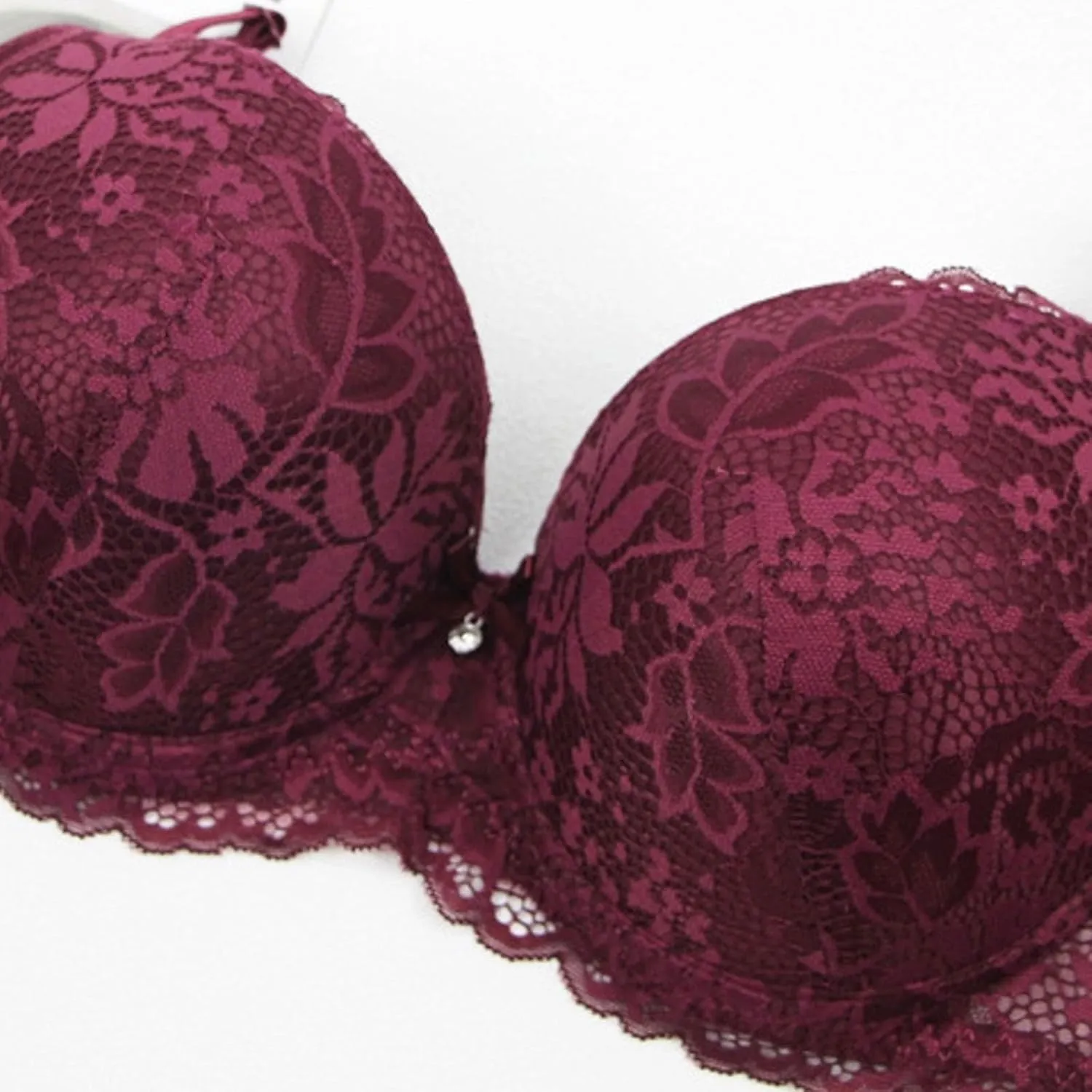 Push Up Lace Bra for Women Gather Comfortable Sexy Padded Bras Summer New V Neck Adjustable Straps Everyday Bralette