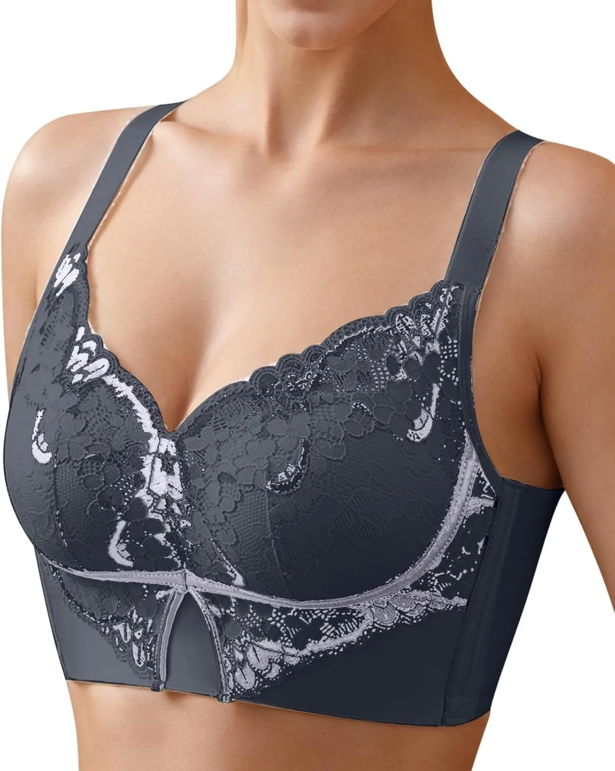 Push Up Lace Bra for Women No Underwire Plus Size Comfortable Full-Coverage Bralettes Seamless Wireless Everyday Bras