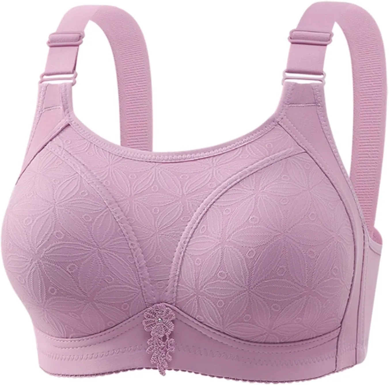 Push Up Lace Bras for Women Plus Size No Underwire Comfortable Lingerie Full Coverage Wireless Breathable Bralettes