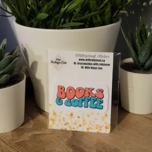 "Books and coffee" Sticker