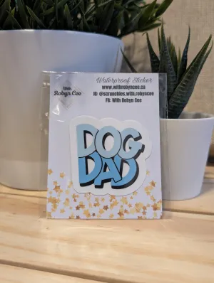 "Dog Dad" Blue Sticker
