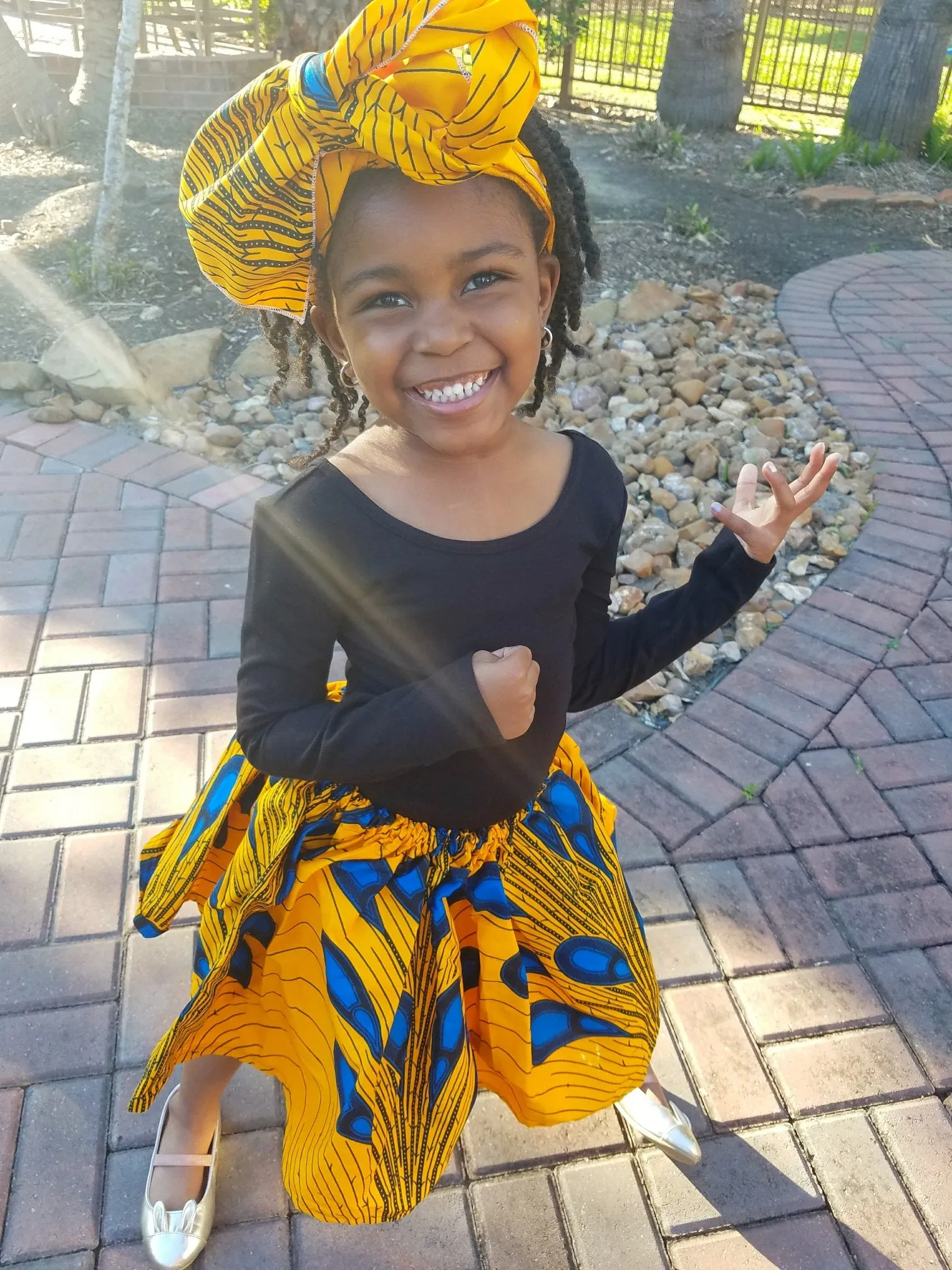 Rainbow African Ankara Skirt Set