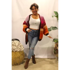Rainbow Sunset Knitted Cardigan