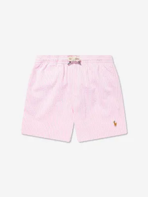 Ralph Lauren Boys Seersucker Swim Shorts in Pink