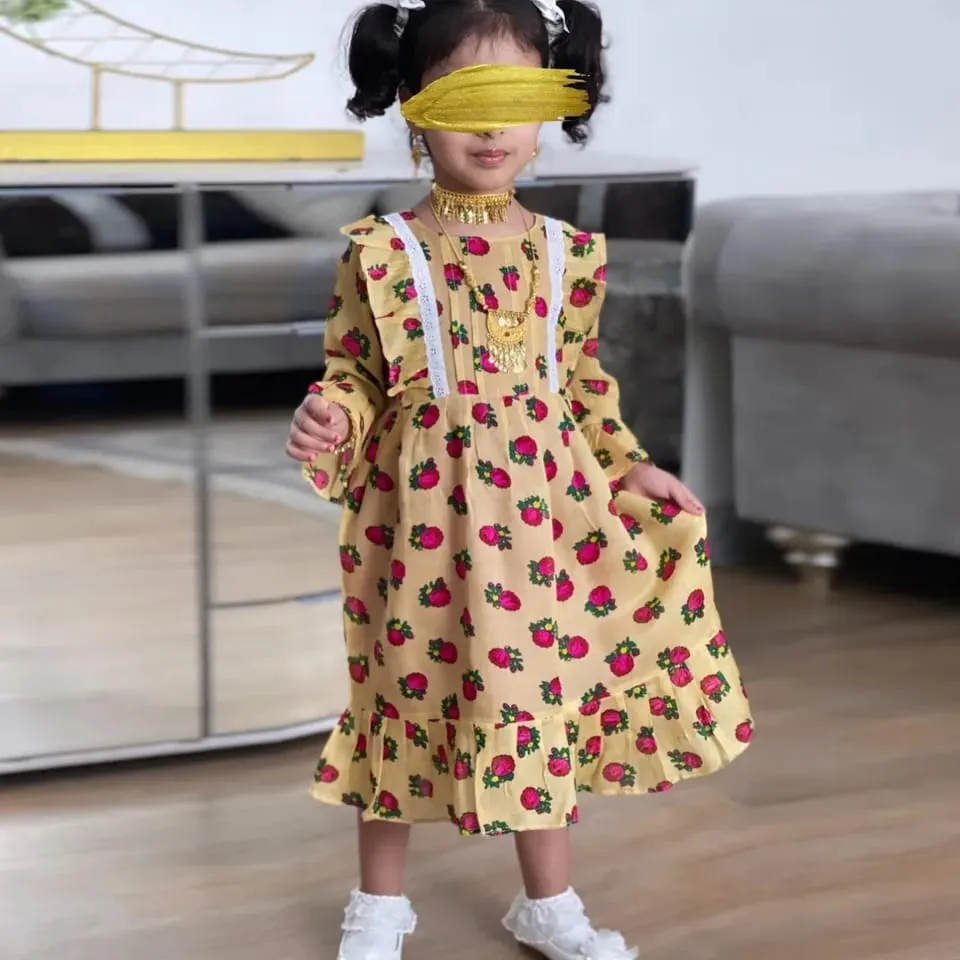 Ramadan Eid Girls Dress Kaftans Kids Abaya Dubai Arabic Turkey Islam Pakistan Muslim Dress Abayas S4826160