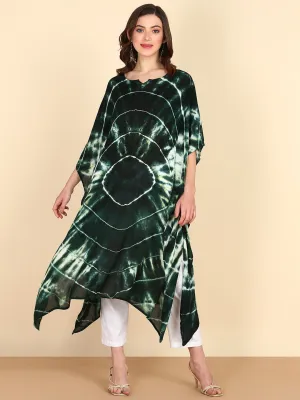 Rayon Tie Dye Multicolour Kaftan kurta