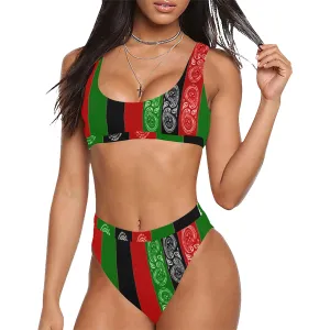 RBG FLAG Sport Top & High-Waisted Bikini Swimsuit