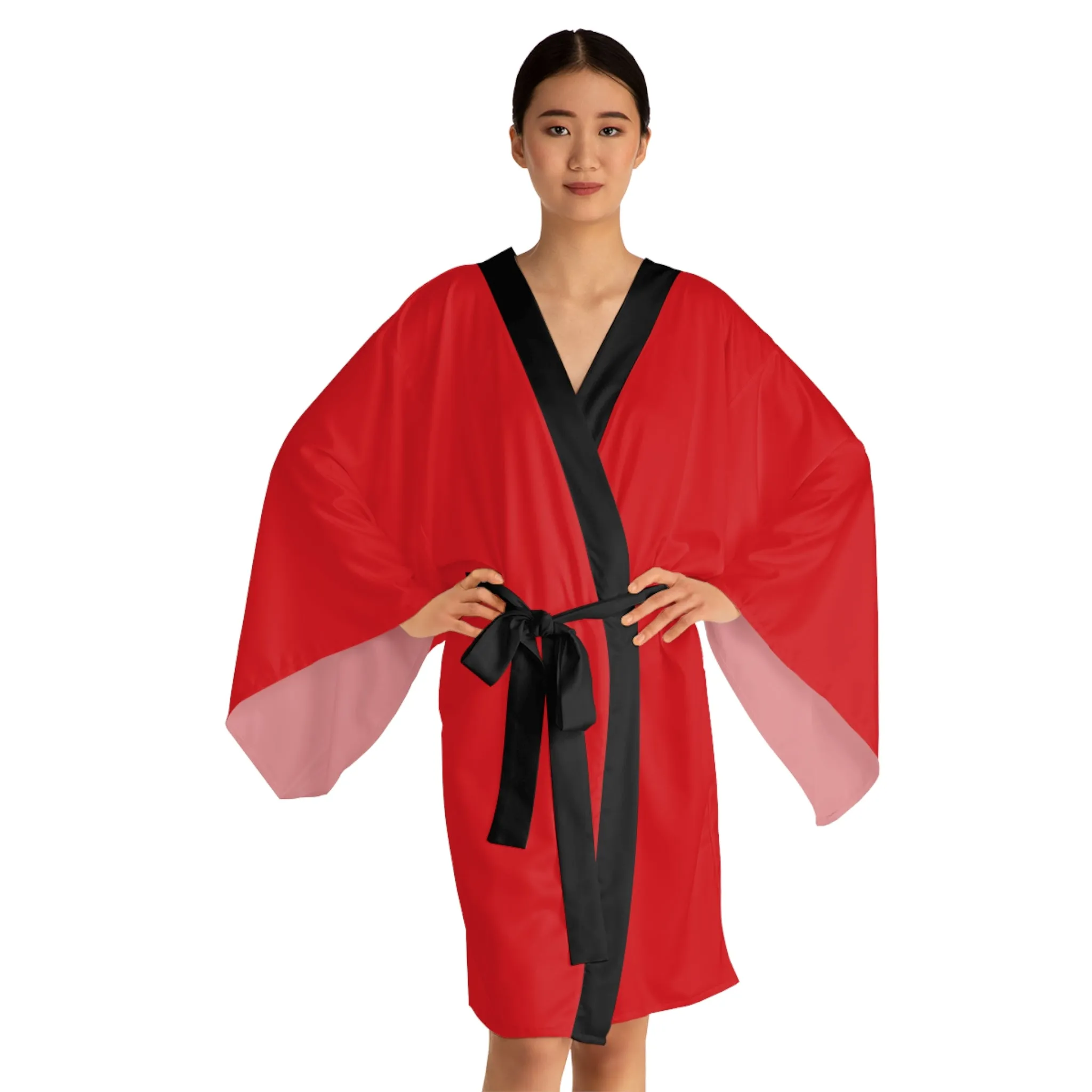 Red Long Sleeve Kimono Robe