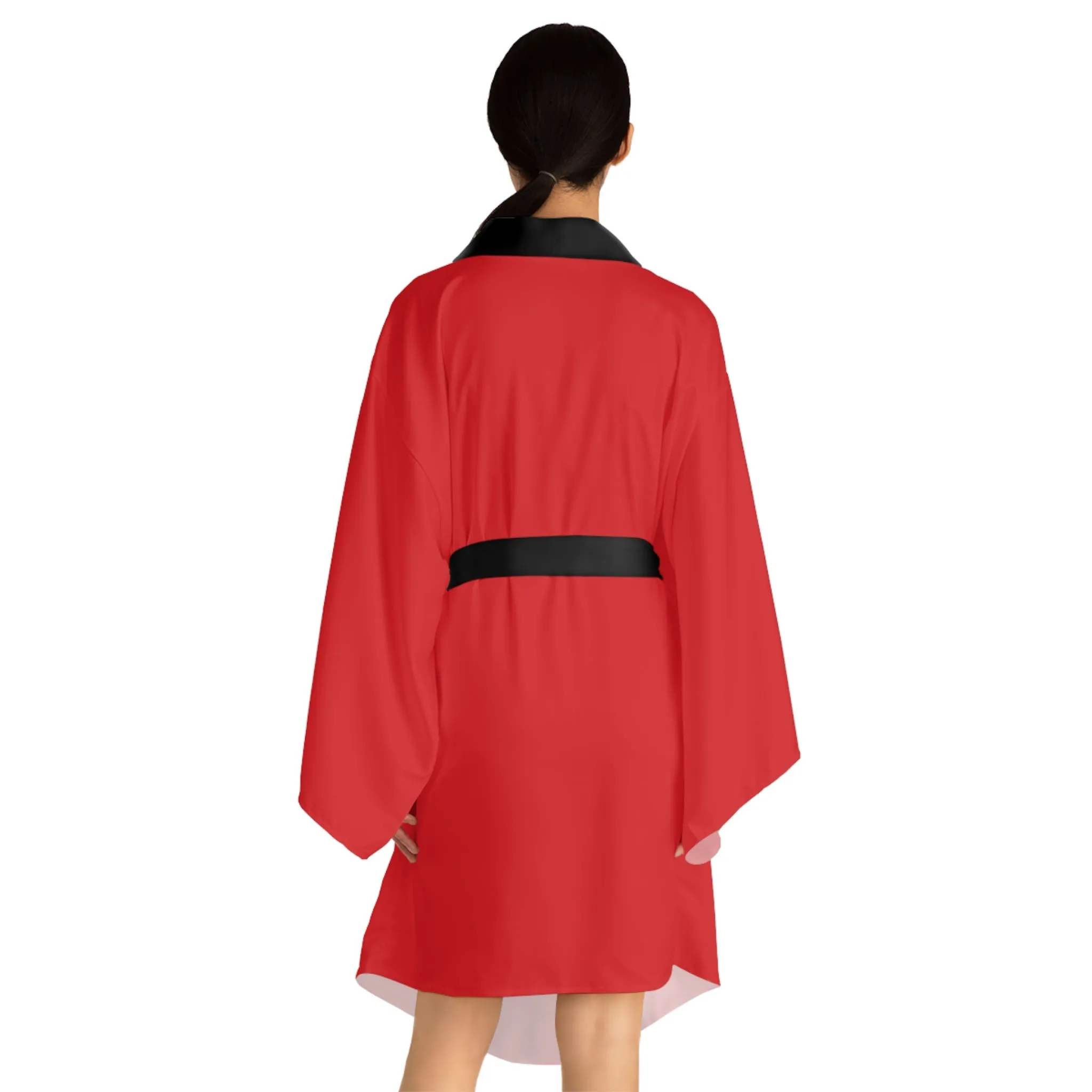 Red Long Sleeve Kimono Robe