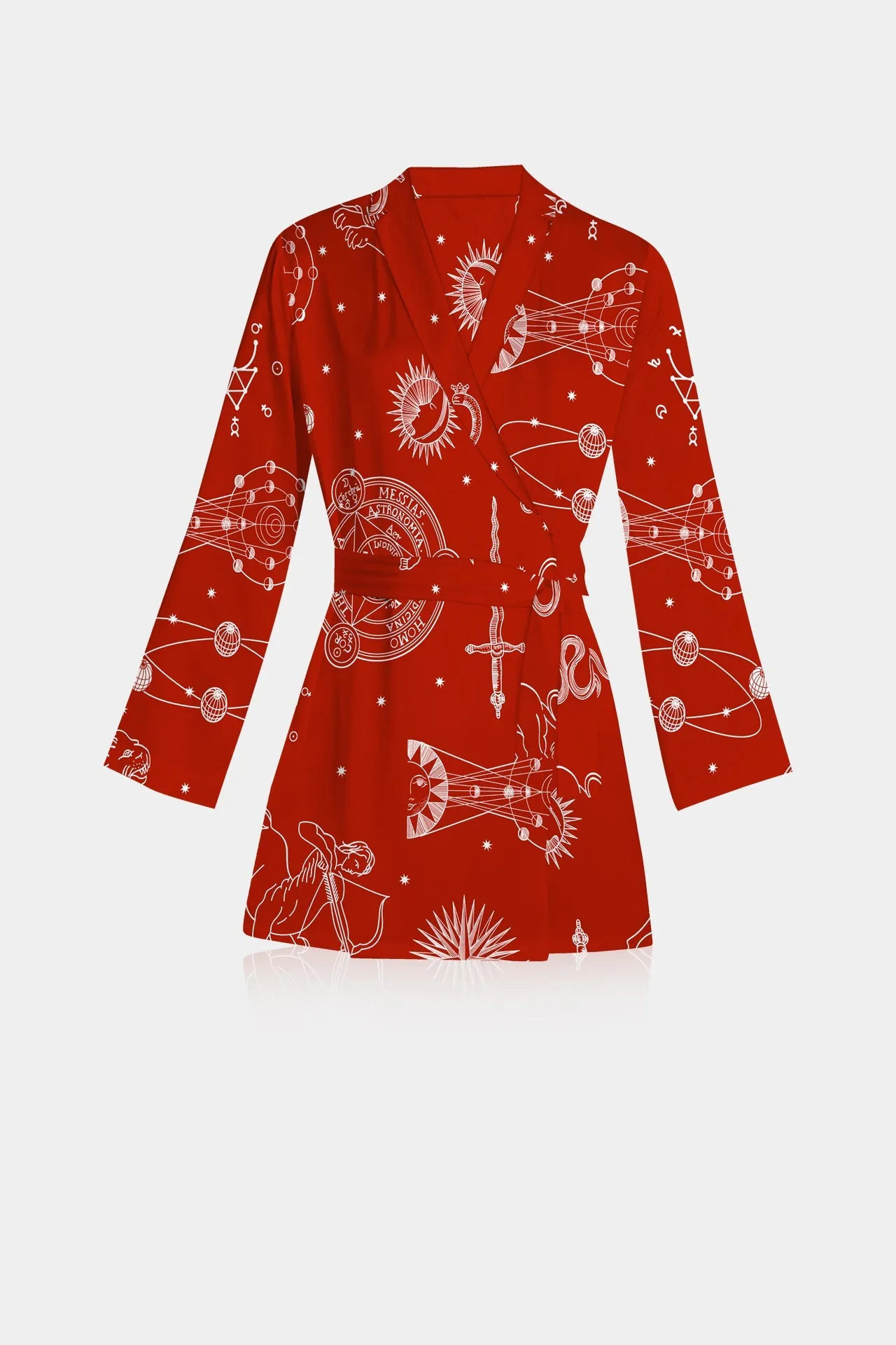Red Short Silk Robes For Women