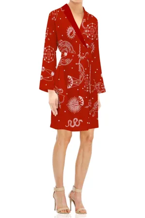 Red Short Silk Robes For Women