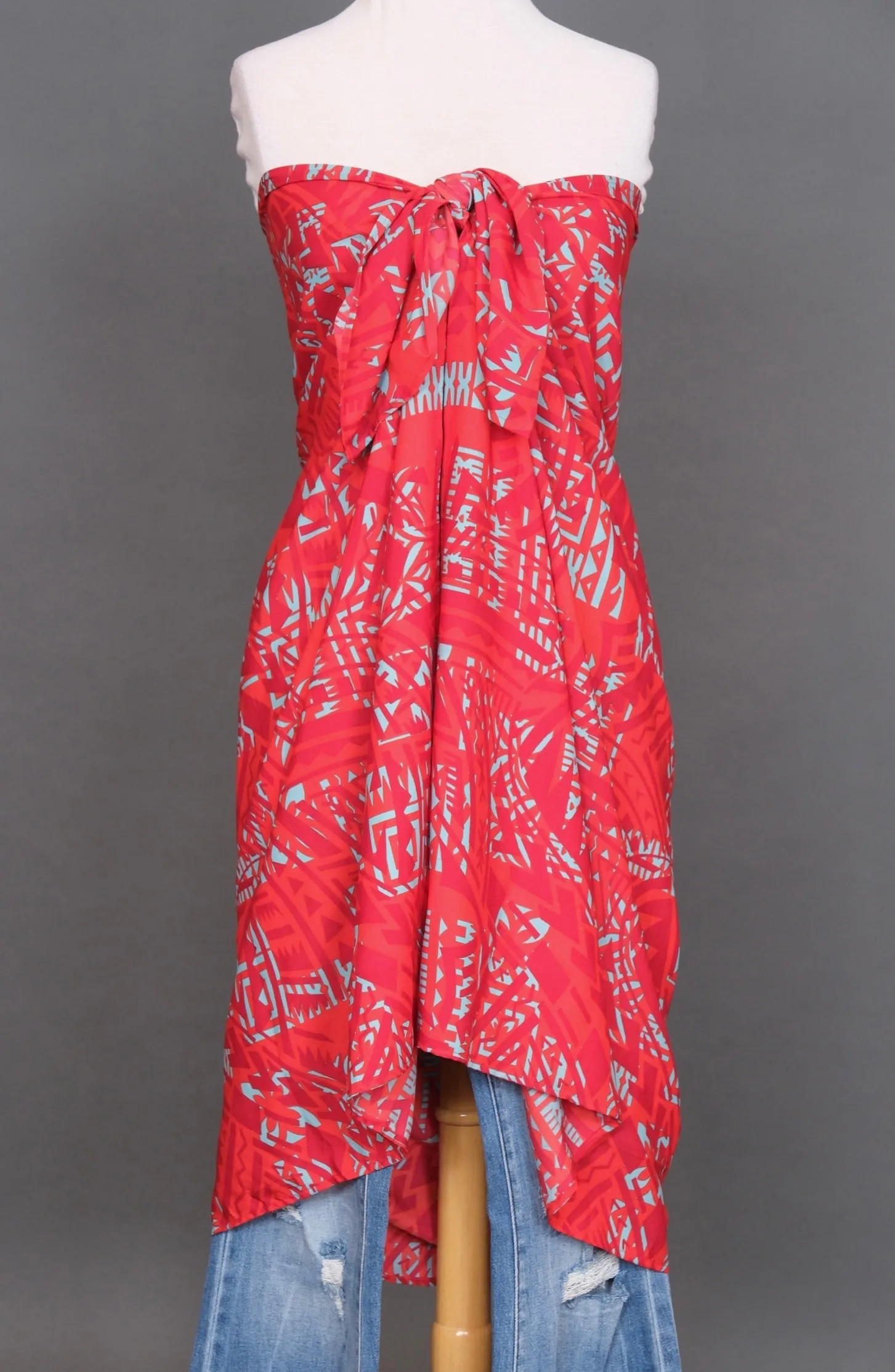 Red Tiki Sarong Scarf