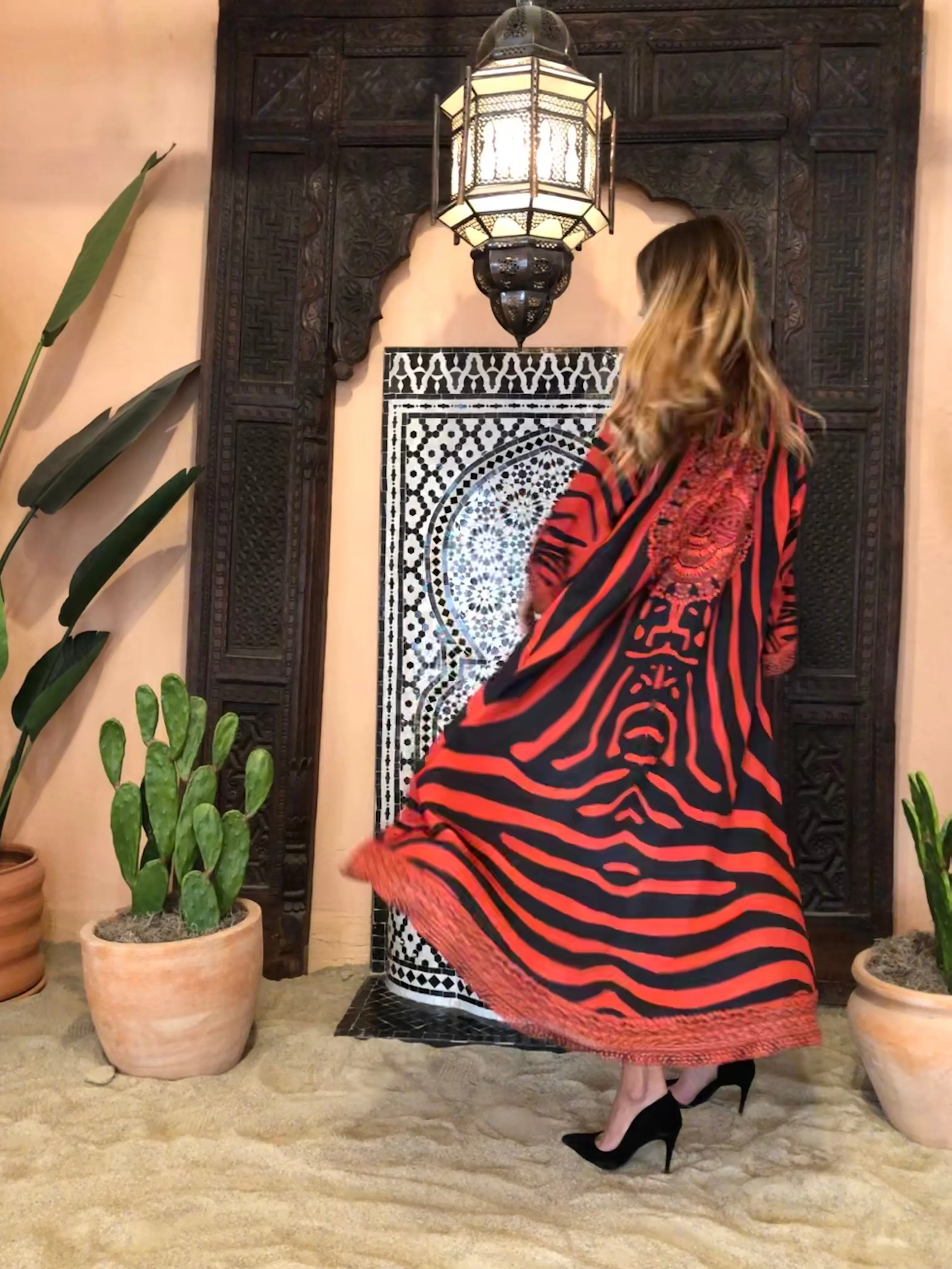 Regal Zebra - Long Curved Robe