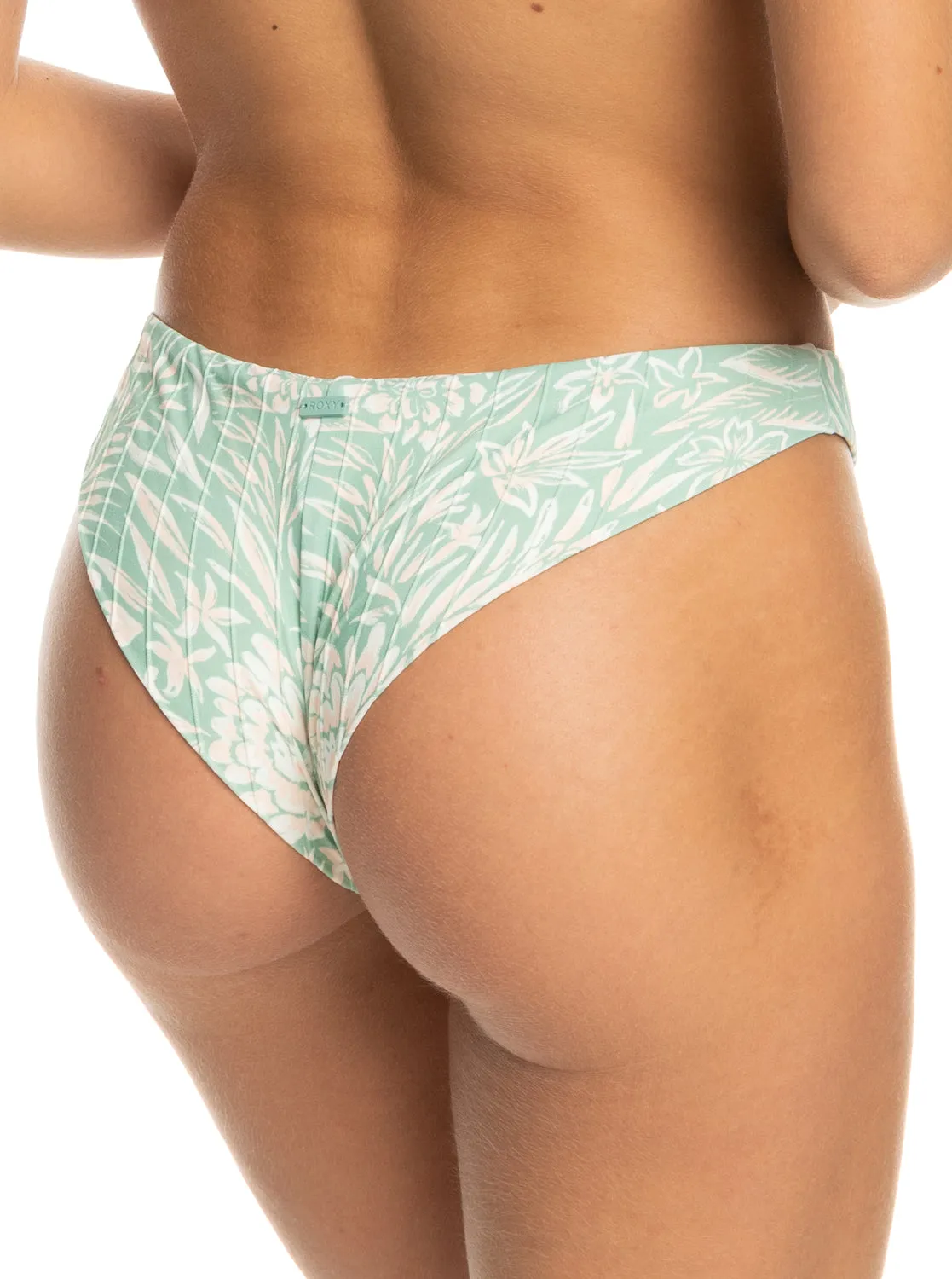 Rib Roxy Love The Baja Cheeky Bikini Bottom - Blue Surf Planao Apparel