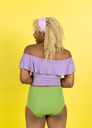 Ribbed Spring Green | High-Waisted Bottoms