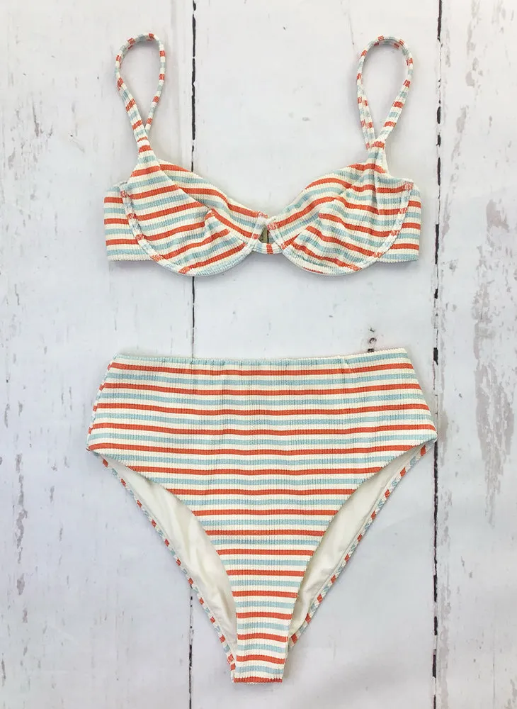 Ribbed Stripe Top & High Waisted Brief