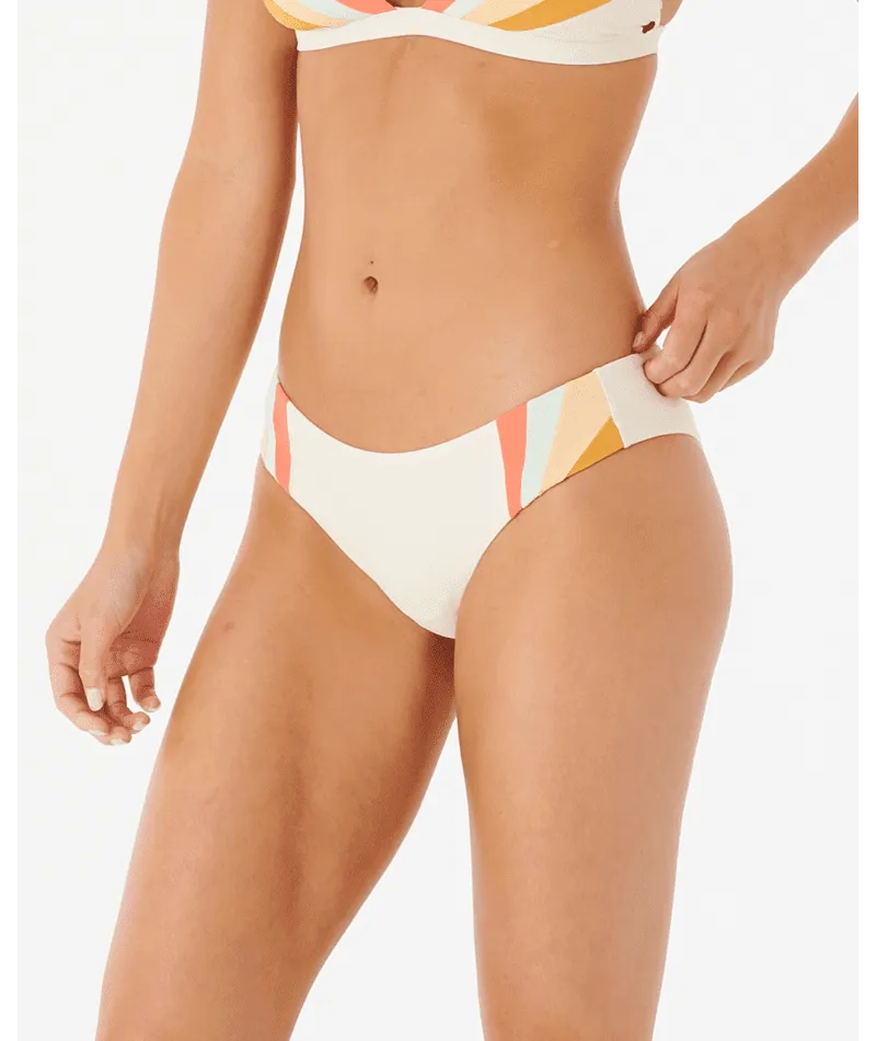 RIP CURL Women's Day Break Multi Cheeky Coverage Bikini Bottom Cream