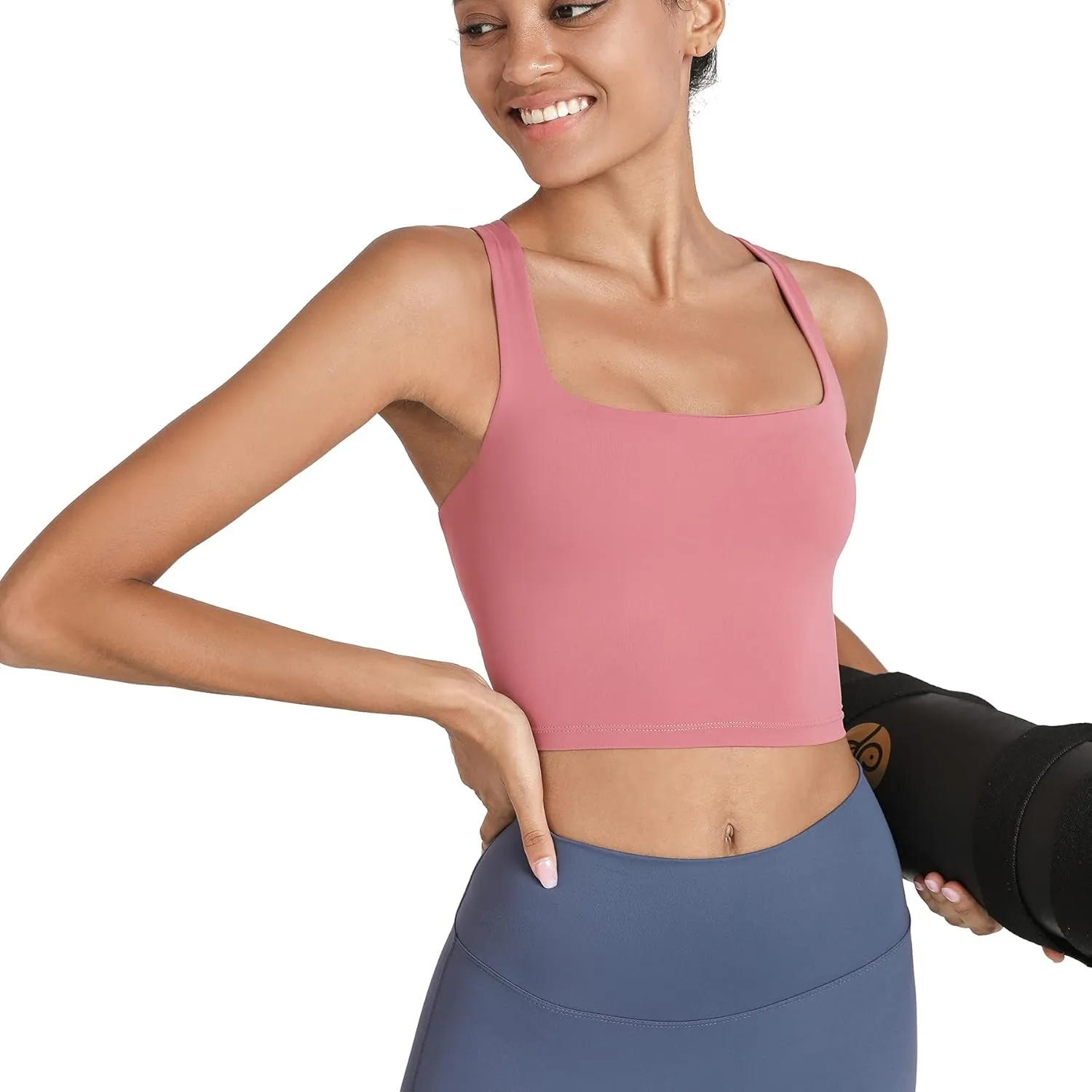 romansong Strappy Yoga Sports Bras for Women Padded Criss-Cross Back Tank Tops