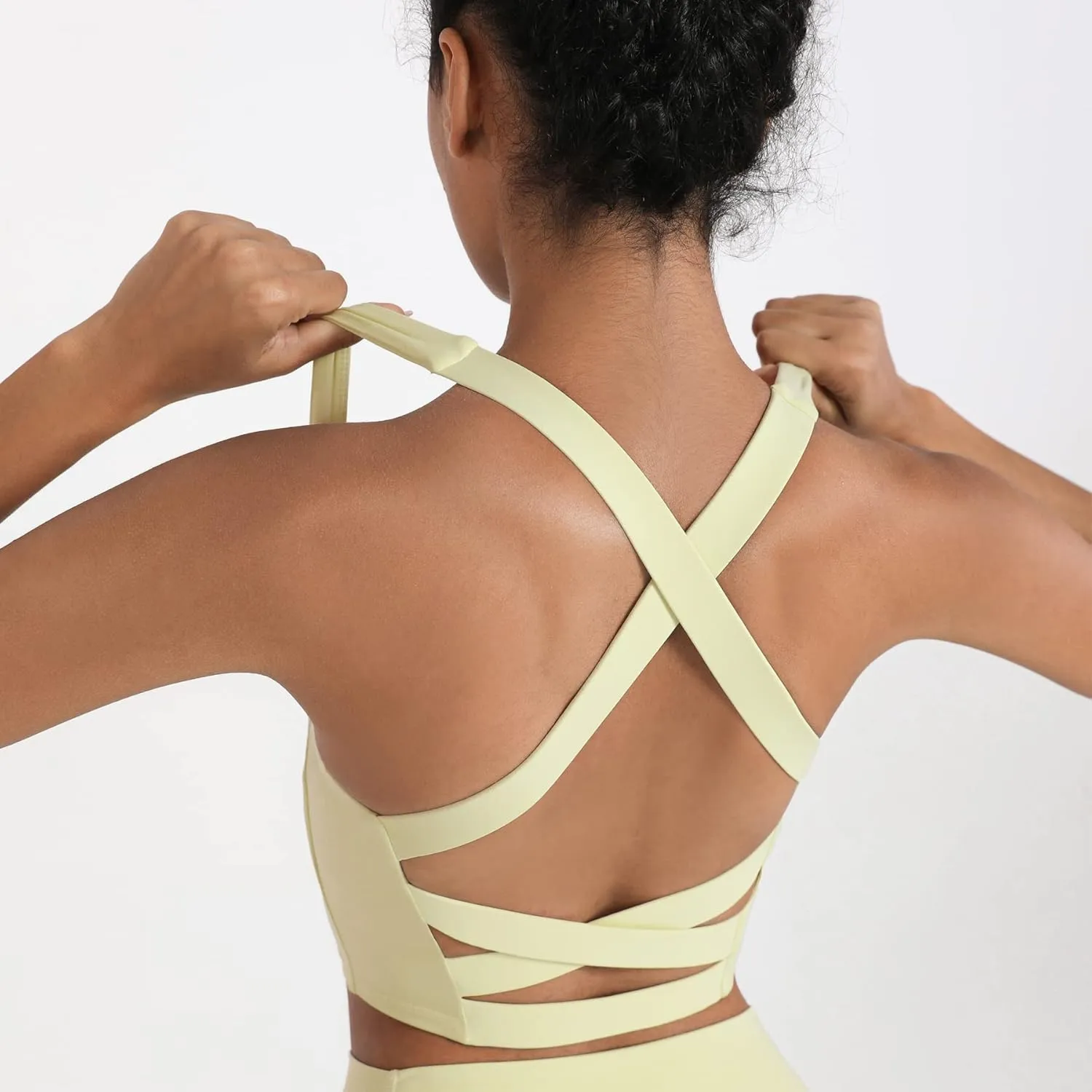 romansong Strappy Yoga Sports Bras for Women Padded Criss-Cross Back Tank Tops