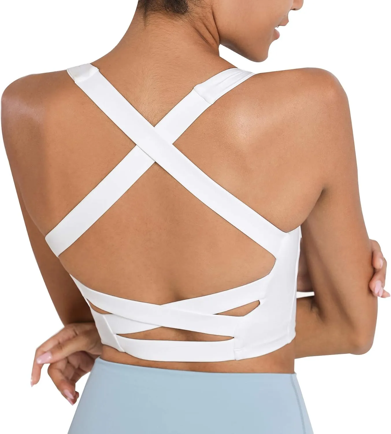 romansong Strappy Yoga Sports Bras for Women Padded Criss-Cross Back Tank Tops