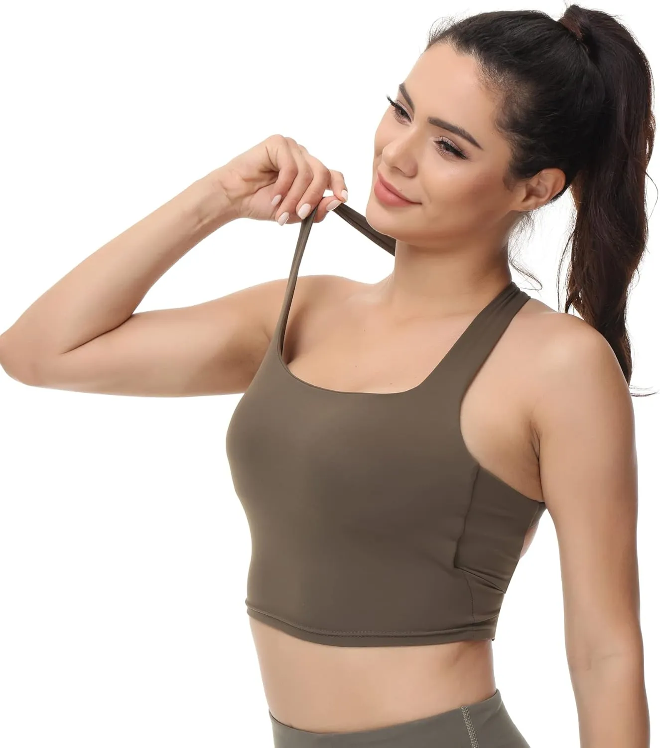 romansong Strappy Yoga Sports Bras for Women Padded Criss-Cross Back Tank Tops