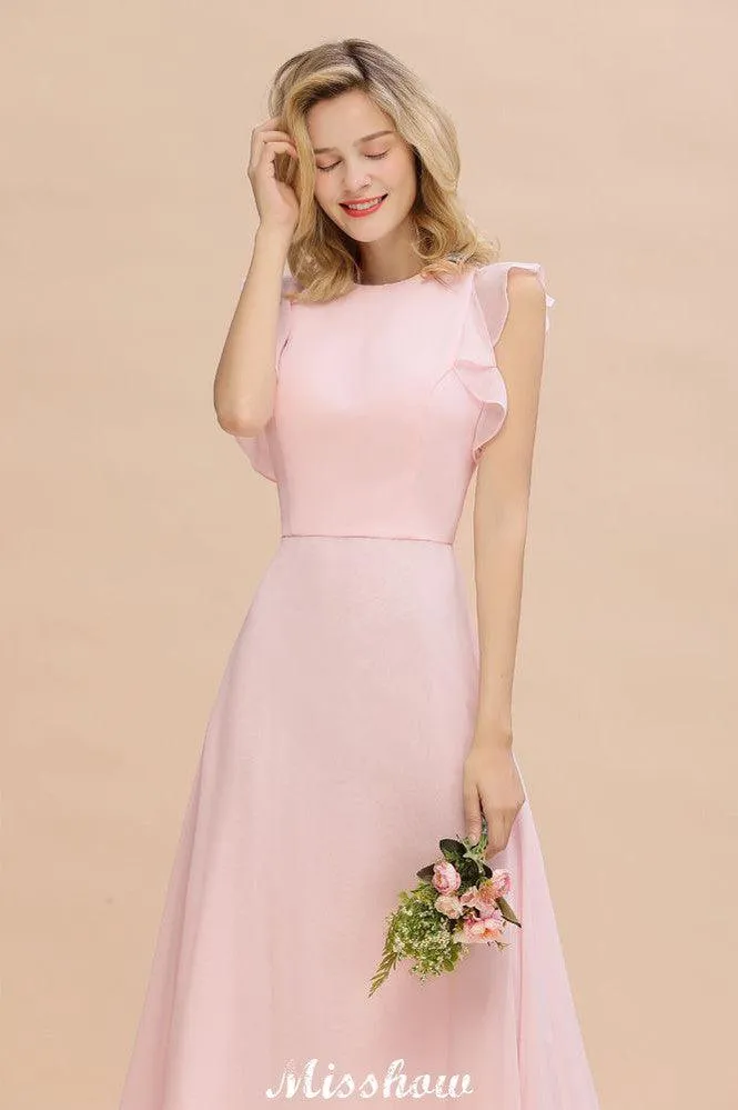 Romantic Sleeveless aline Bridesmaid Dress Garden Floor Length Simple Wedding Dress