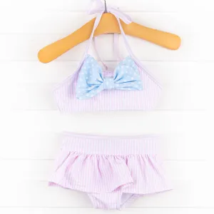 Rose Stripe Bikini, Pink
