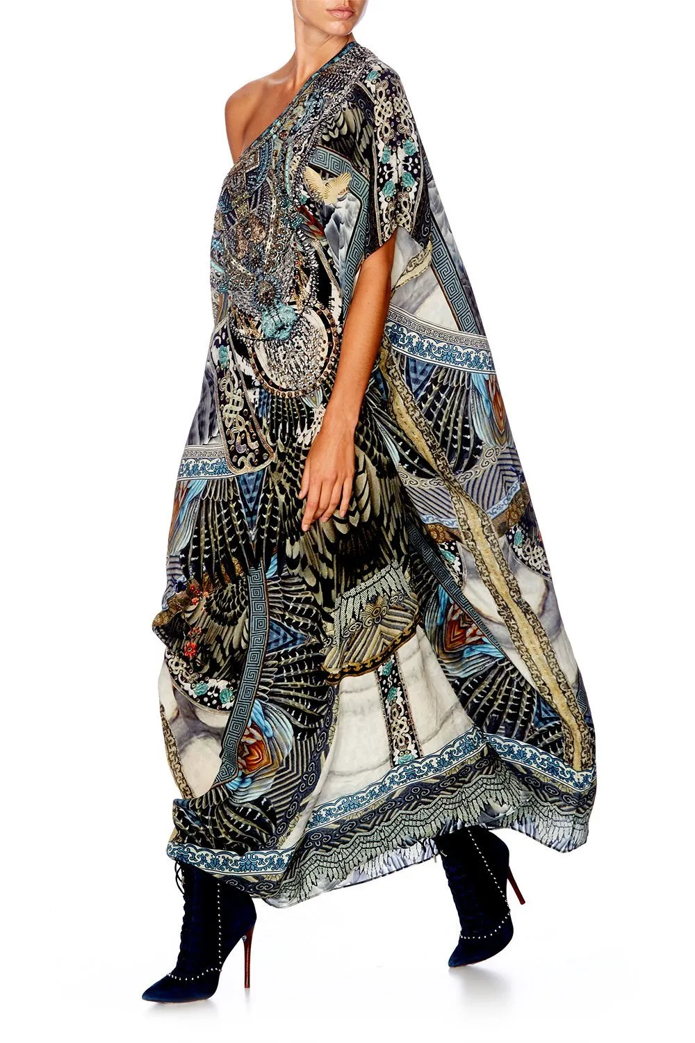 ROUND NECK KAFTAN GIRL ON THE WING
