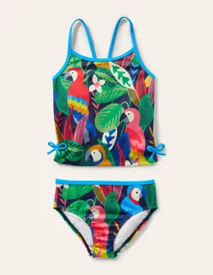 Ruched Tankini Set-Multi Rainbow Rainforest