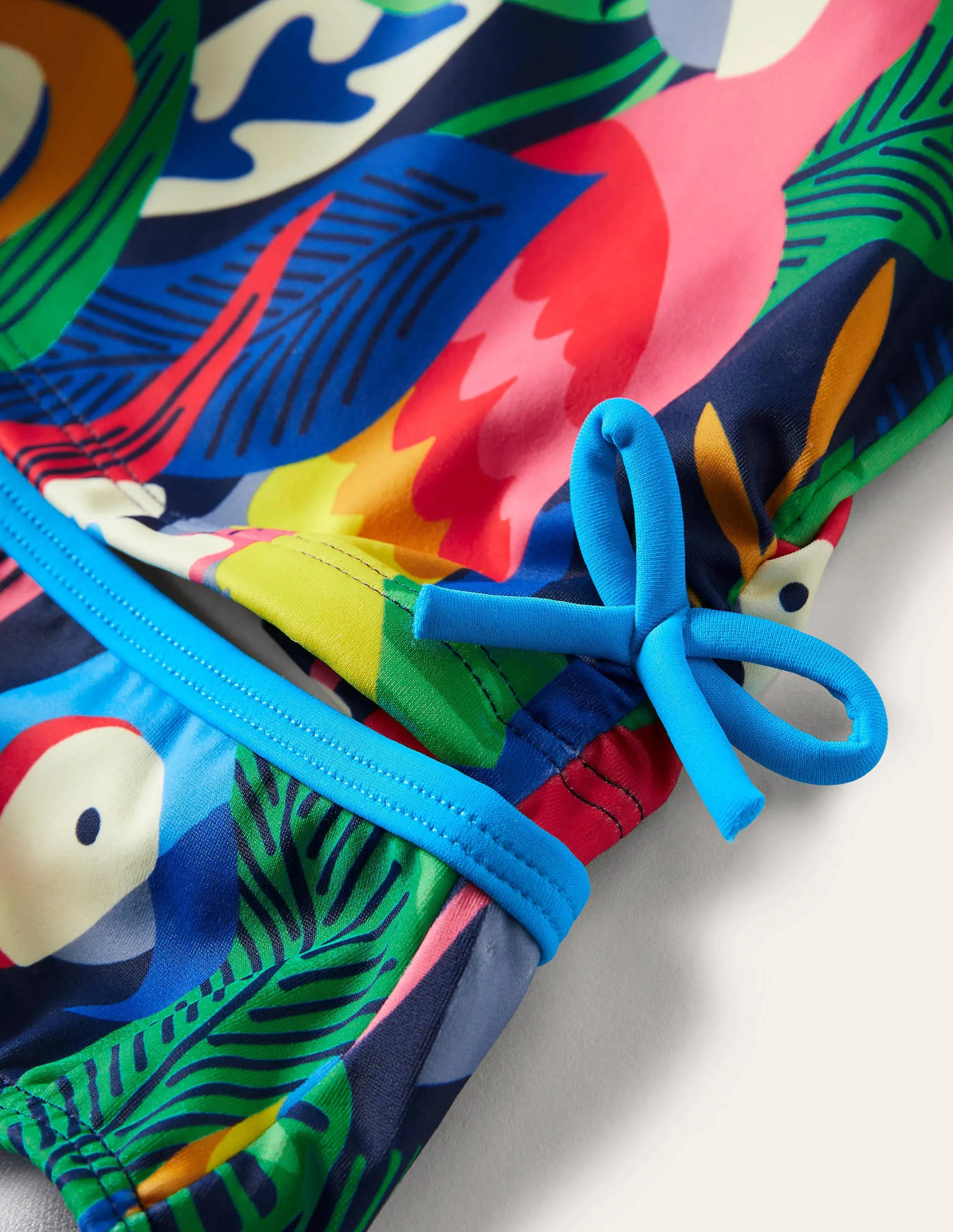 Ruched Tankini Set-Multi Rainbow Rainforest