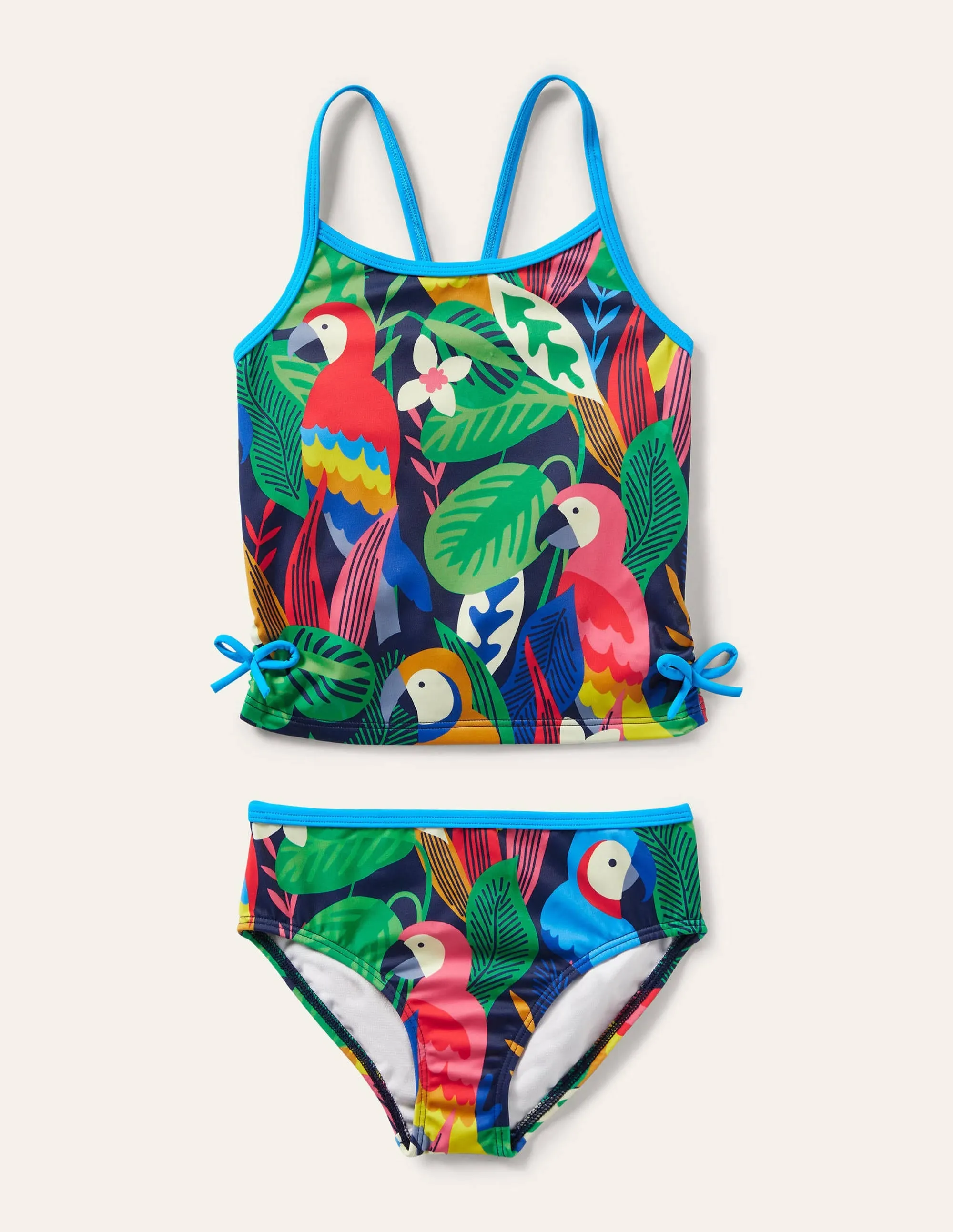 Ruched Tankini Set-Multi Rainbow Rainforest
