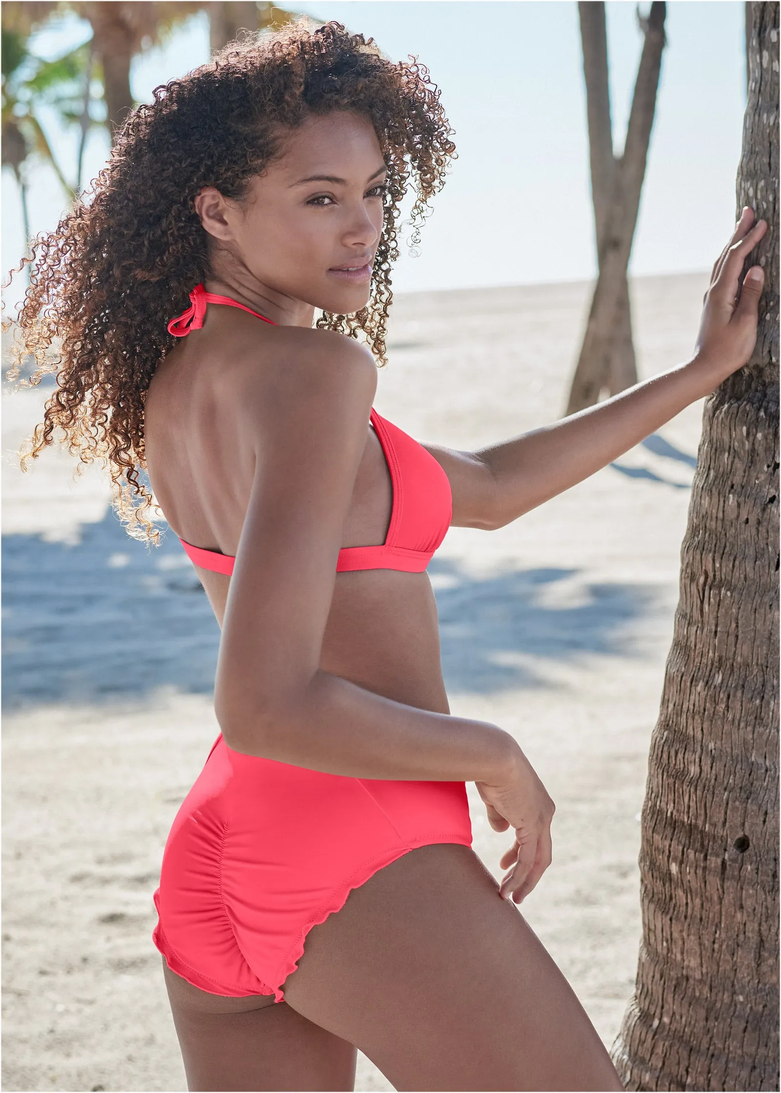 Ruffle Mid-Rise Bottom - Sunset Pink