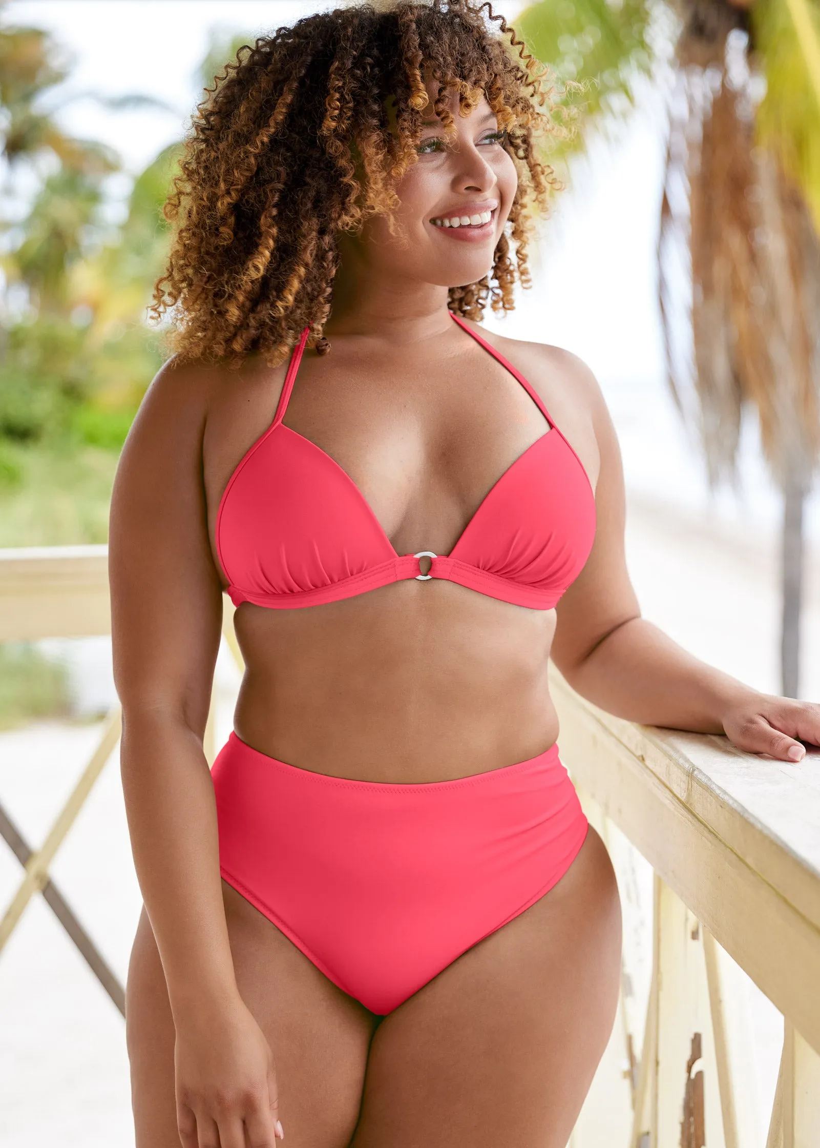 Ruffle Mid-Rise Bottom - Sunset Pink