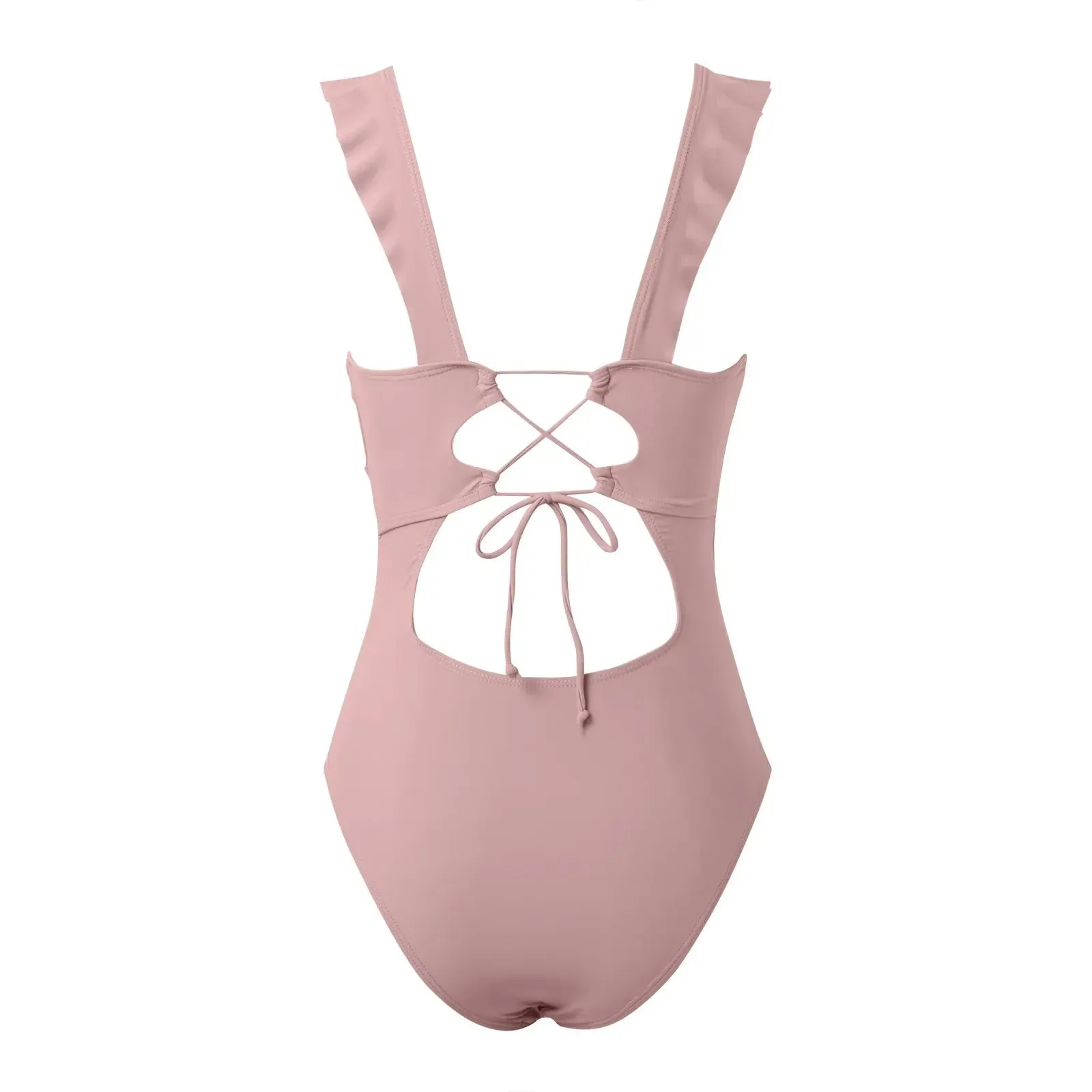 Ruffle V-Neck One-Piece Swimsuit for Beach Days