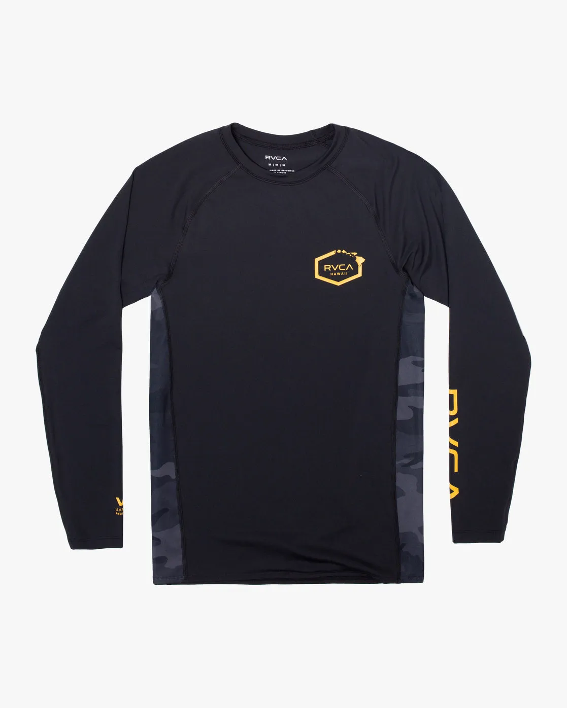 RVCA ISLAND HEX LONG SLEEVE RASHGUARD - BKC
