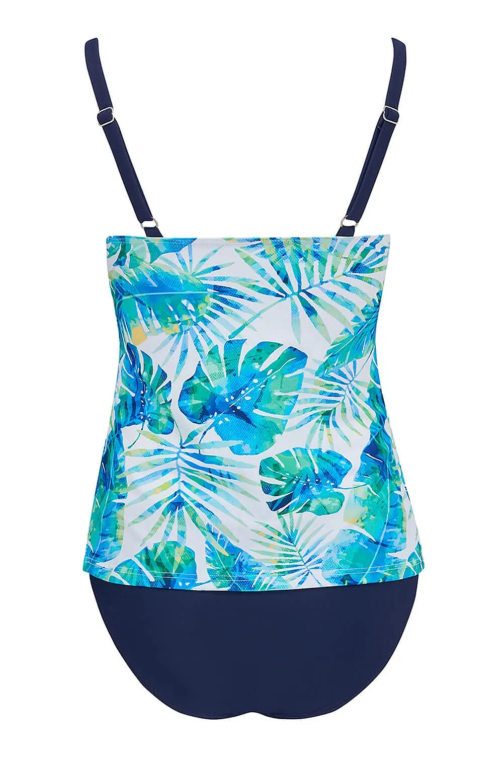 *SALE* Mastectomy Swimsuit 'Palm Beach V-Neck Tankini Set' Navy/Aqua