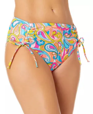 Salt   Cove Juniors' Swirl Girl Side-Tie High-Waist Bikini Bottom