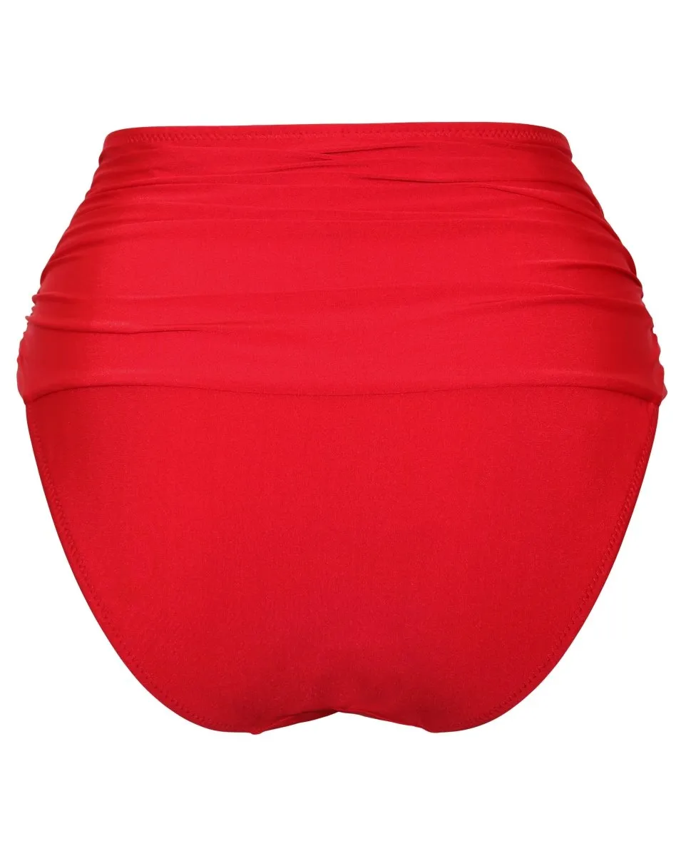 Samoa High Waist Control Swim Brief Red- 20915
