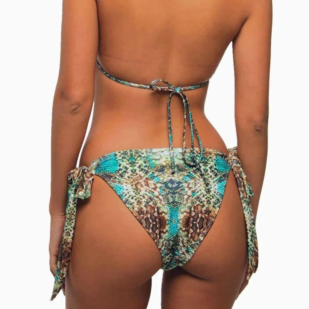 Sanke Print Backless Sexy Summer Beach Swimwear