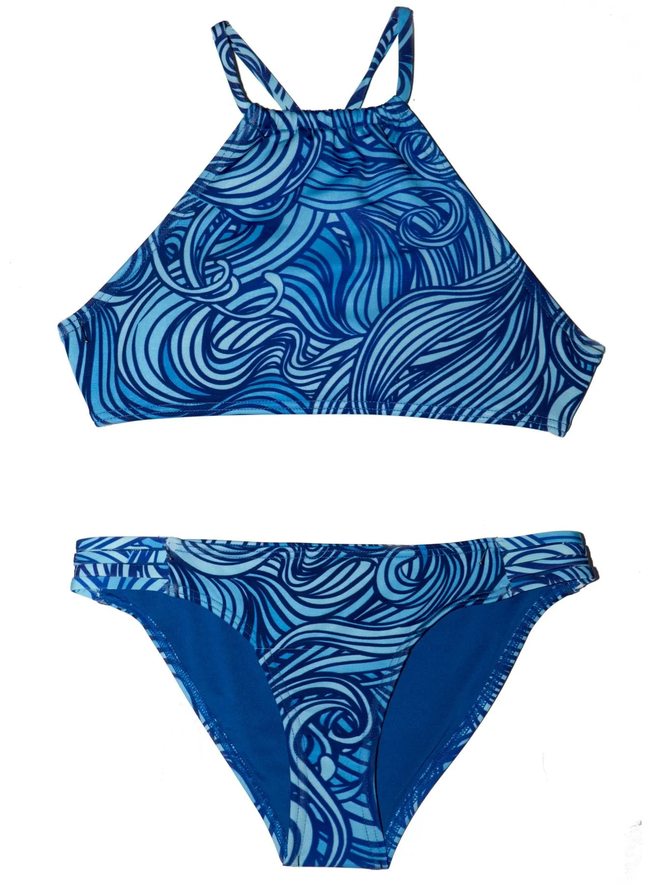Sapphire Shores - TWO PIECE Halter Top Style Bikini SET Youth Size 12