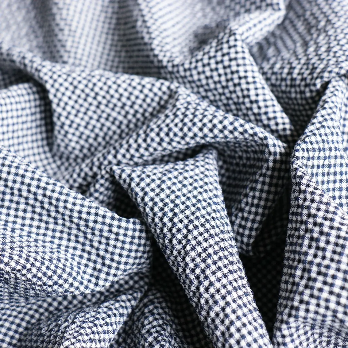 Sara Navy Wool Seersucker