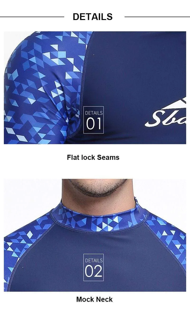 SBART Quick Drying Mens Rash Guard Surf Long Sleeve