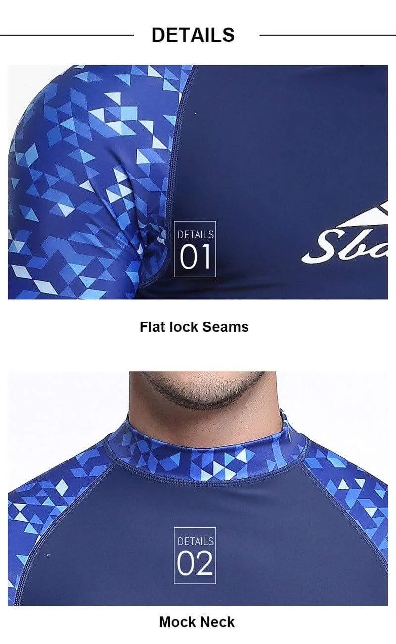 SBART Quick Drying Mens Rash Guard Surf Long Sleeve